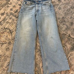 Vintage Zara Light Blue Flare Capri